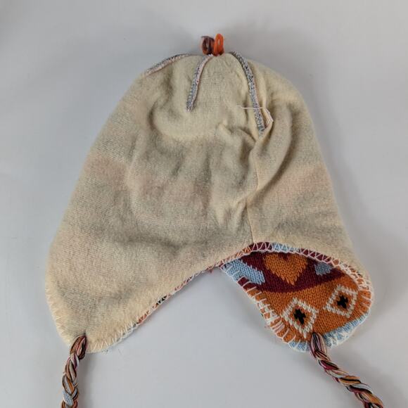 Winter Teen Chullo Hat Sweater Print Reindeer Deer Orange Plaid Red Blue Winter - Picture 6 of 7